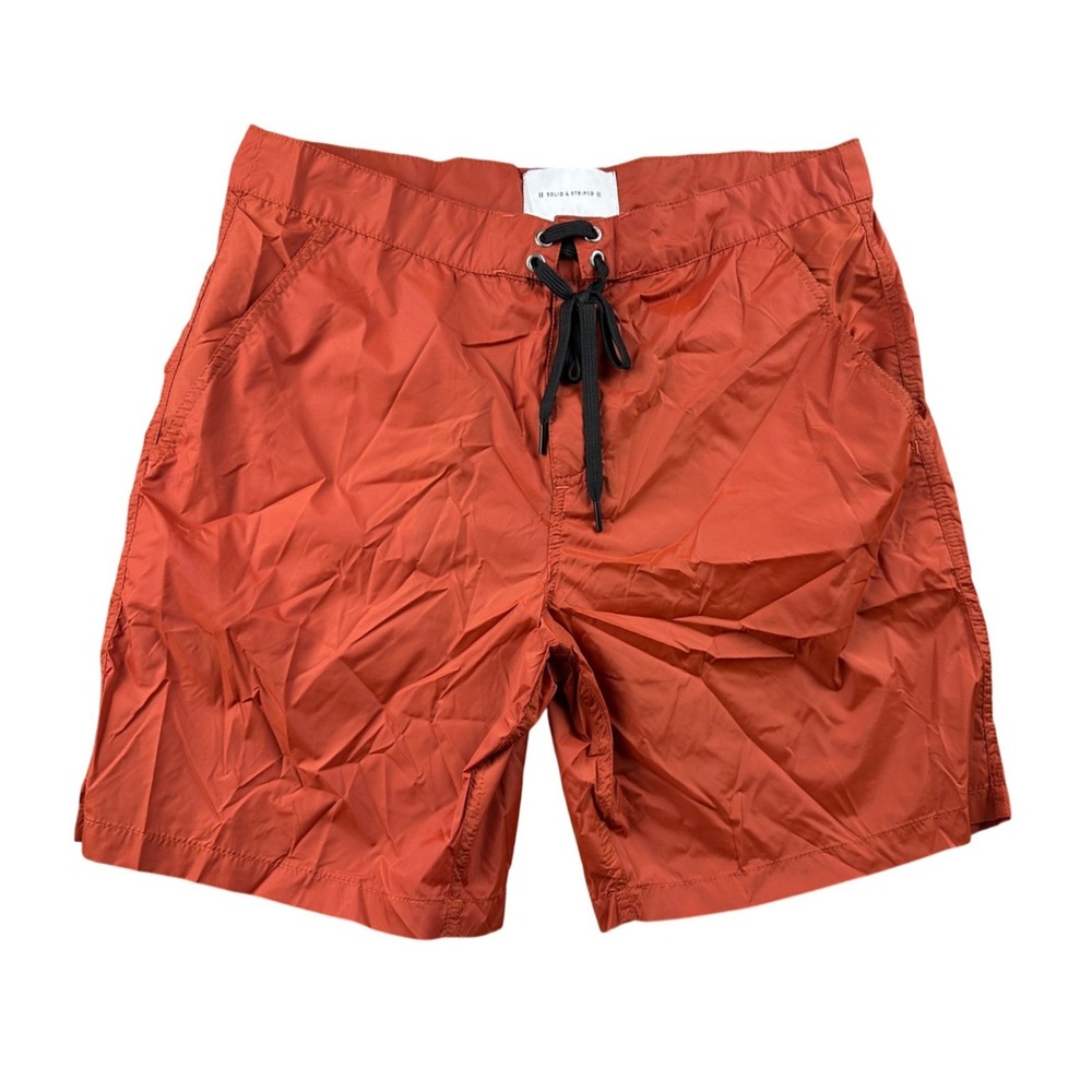 Solid & Striped The Long Board Short Men M Red Swim Trunks Beach Vacation Surf
